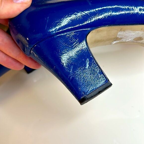 Tahari Billie 2 Patent Leather Peep Toe Pump. Royal blue Cobalt blue - Picture 4 of 8